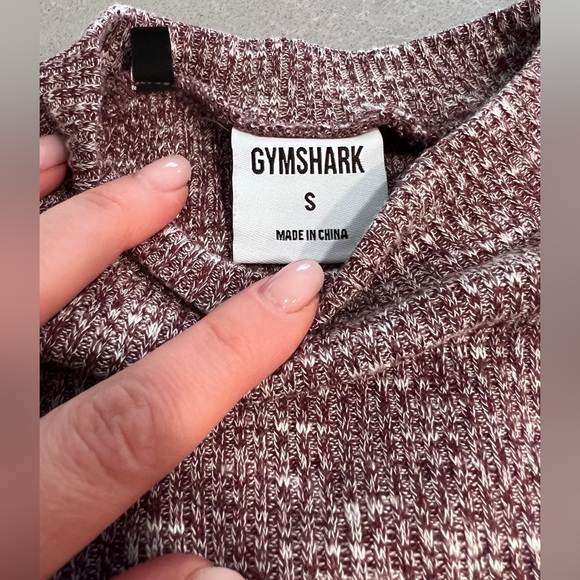 GYMSHARK Slounge crop top in berry red marl. Size S - Picture 5 of 5